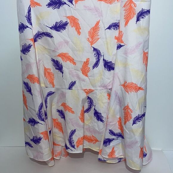 CeCe Women's Multicolor Feather Print Sleeveless Midi Dress Size 4/Small - Picture 7 of 9